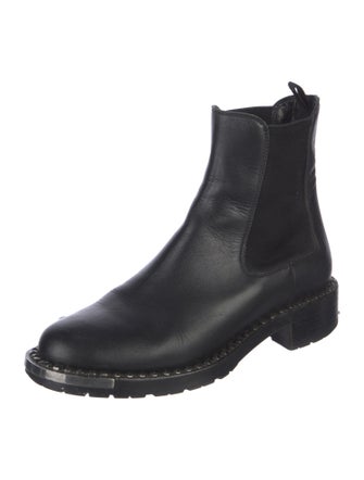 Miu Miu Leather Studded Accents Chelsea Boots