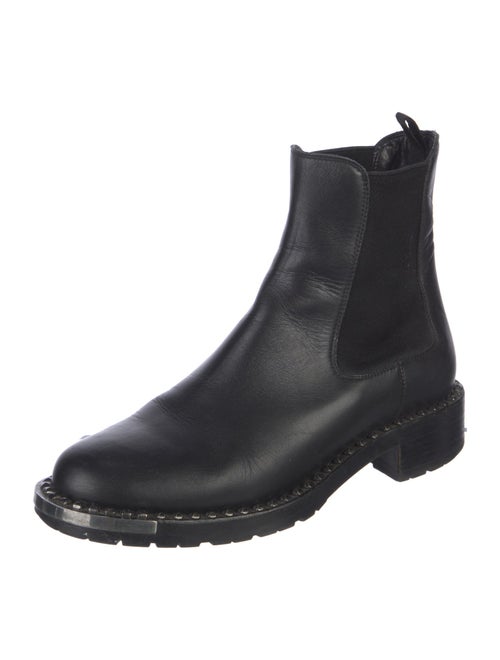 Miu Miu Leather Studded Accents Chelsea Boots