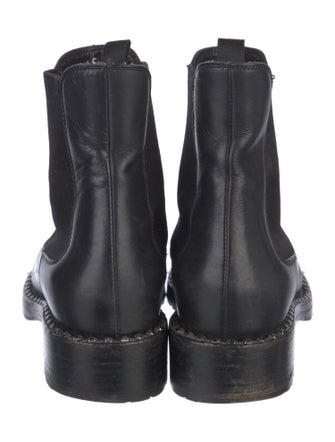 Miu Miu Leather Studded Accents Chelsea Boots