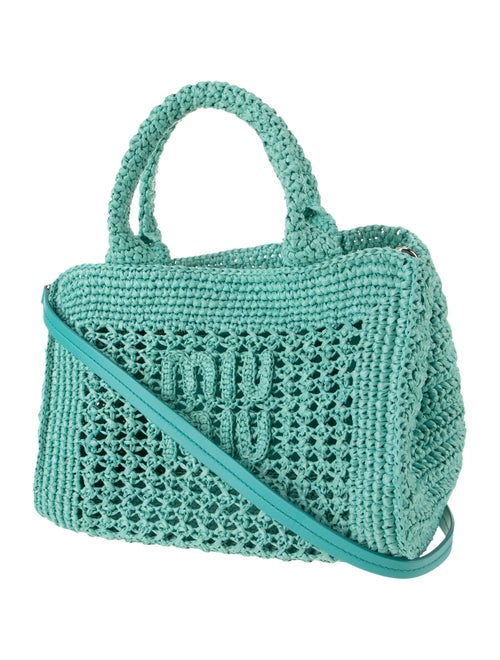 Miu Miu Raffia Top Handle Bag