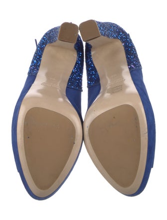 Miu Miu Suede Glitter Accents Pumps