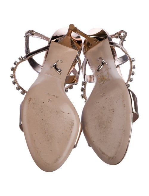 Miu Miu Patent Leather Crystal Embellishments Sandals