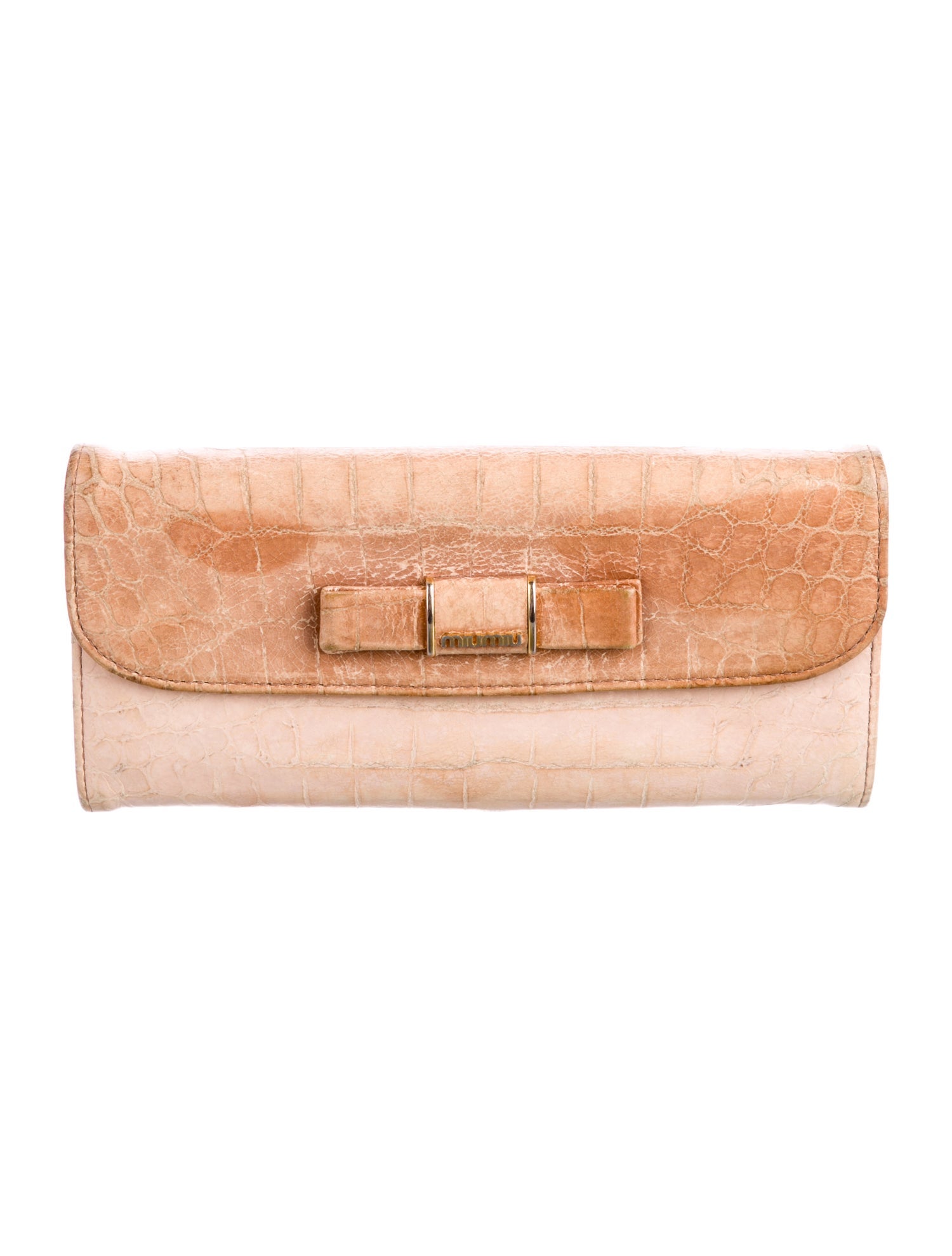 Miu Miu Leather Colorblock Pattern Wallet