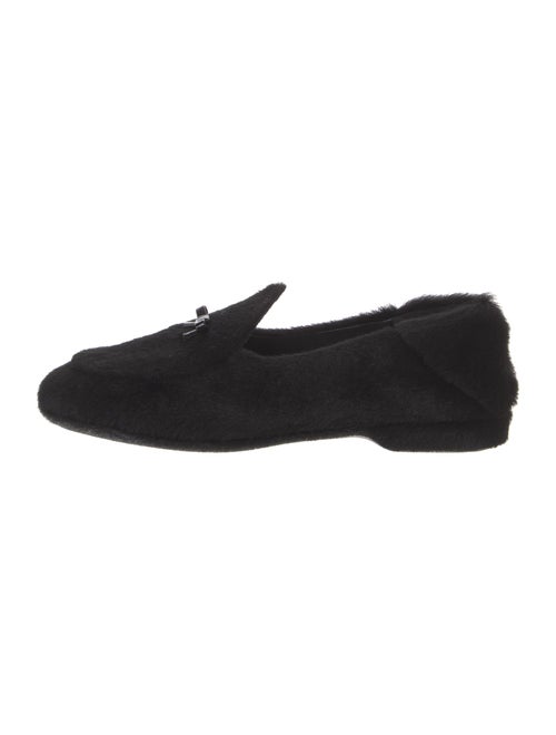 Miu Miu Faux Fur Bow Accents Loafers