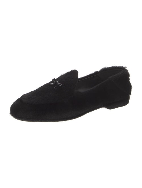 Miu Miu Faux Fur Bow Accents Loafers