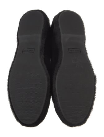 Miu Miu Faux Fur Bow Accents Loafers