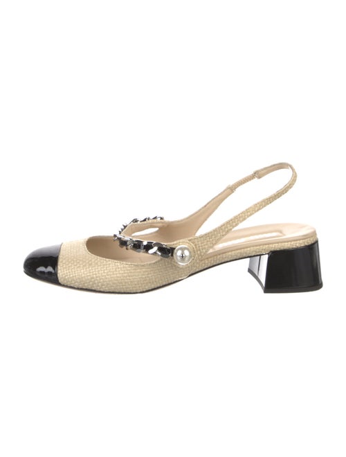 Miu Miu Straw Animal Print Slingback Pumps