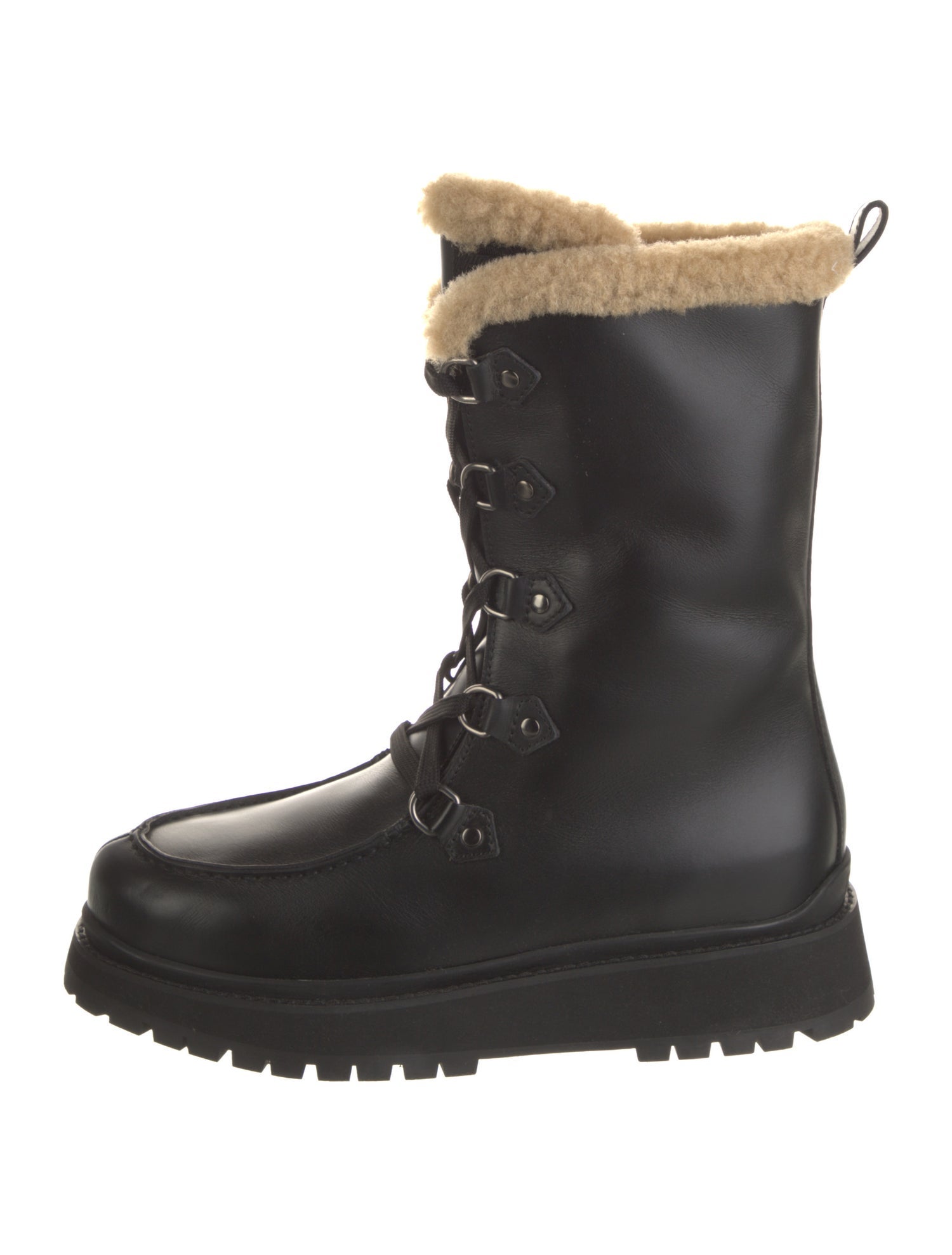 Miu Miu Leather Combat Boots