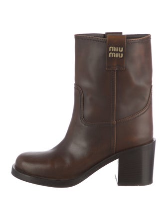 Miu Miu Leather Moto Boots