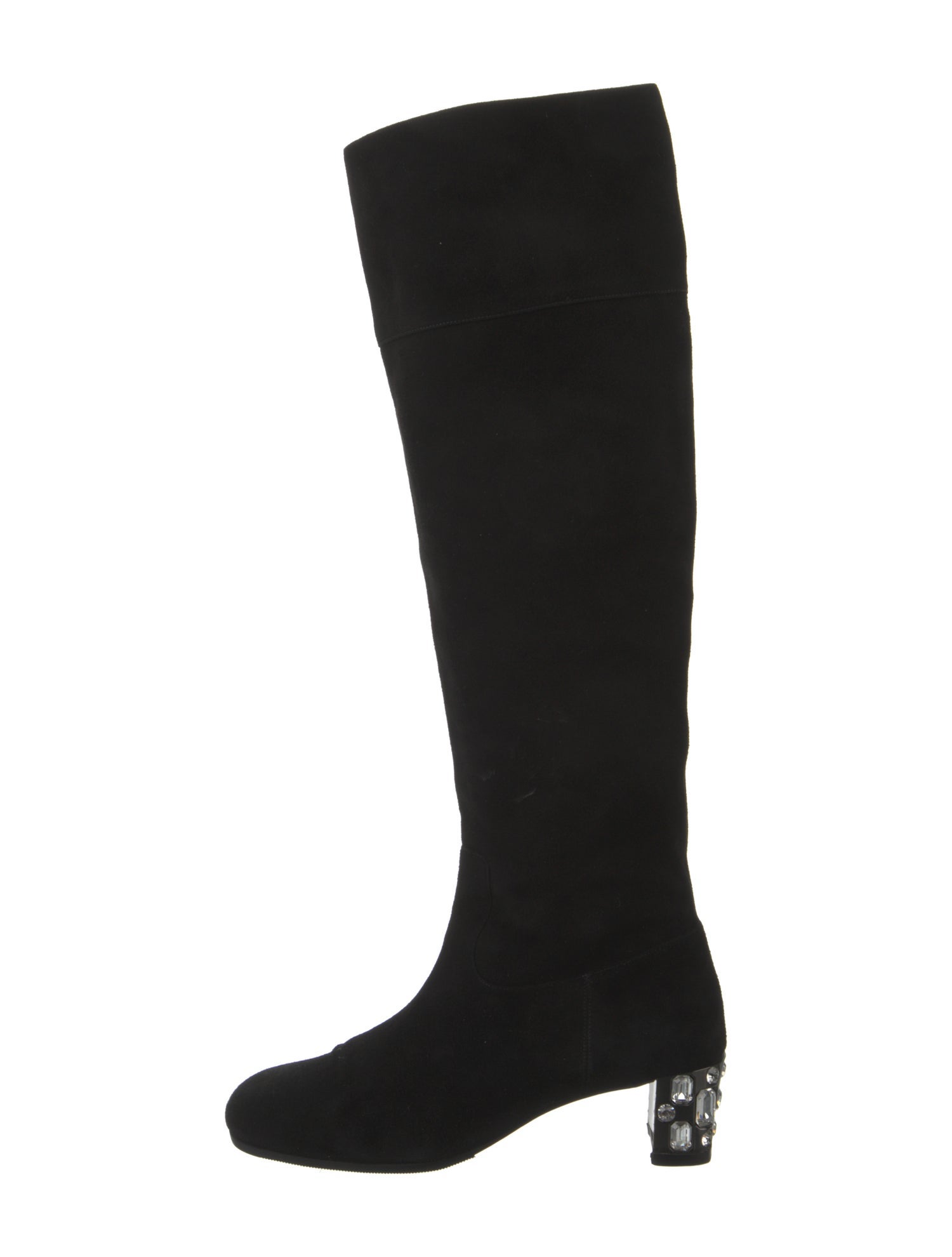 Miu Miu Suede Crystal Embellishments Boots