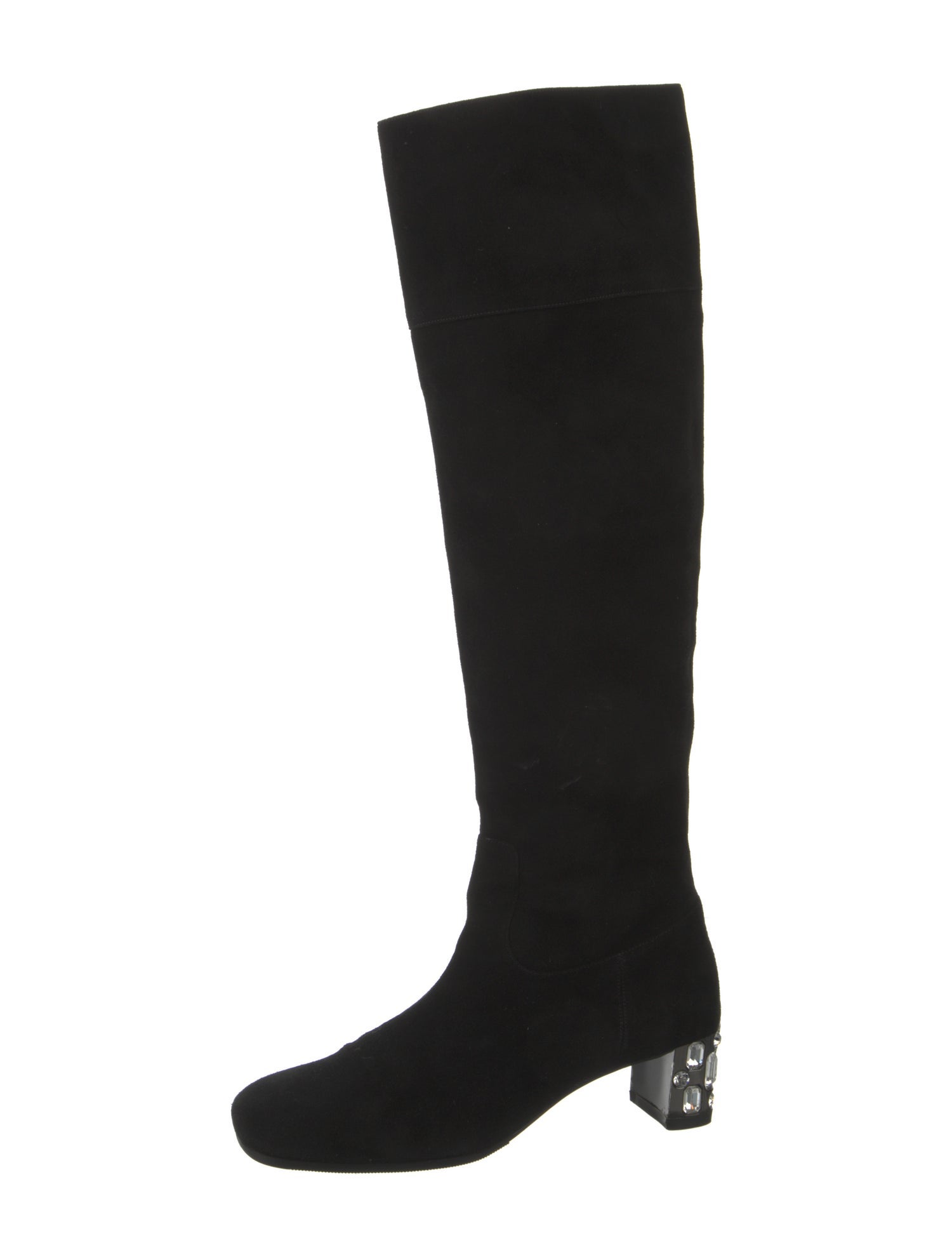 Miu Miu Suede Crystal Embellishments Boots