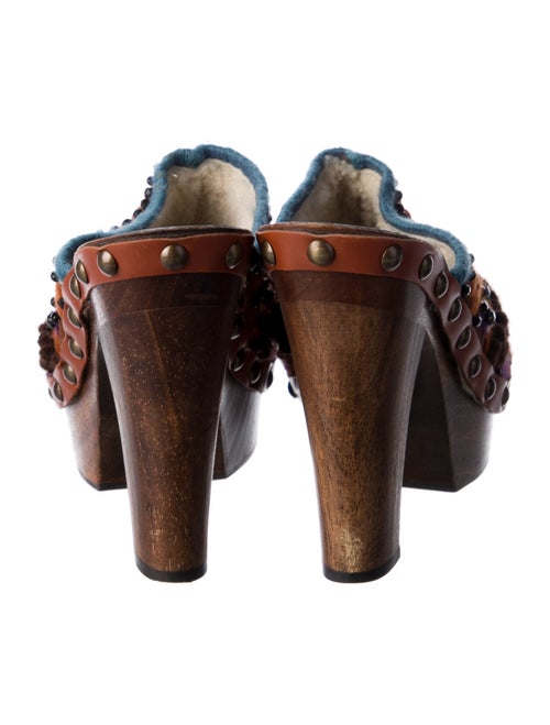 Miu Miu Shearling Printed Mules