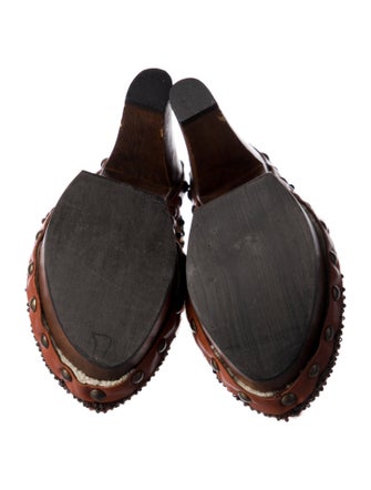 Miu Miu Shearling Printed Mules