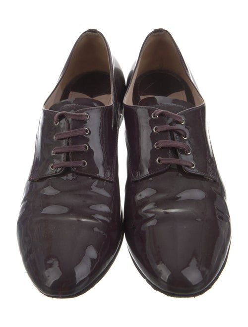 Miu Miu Patent Leather Crystal Embellishments Oxfords