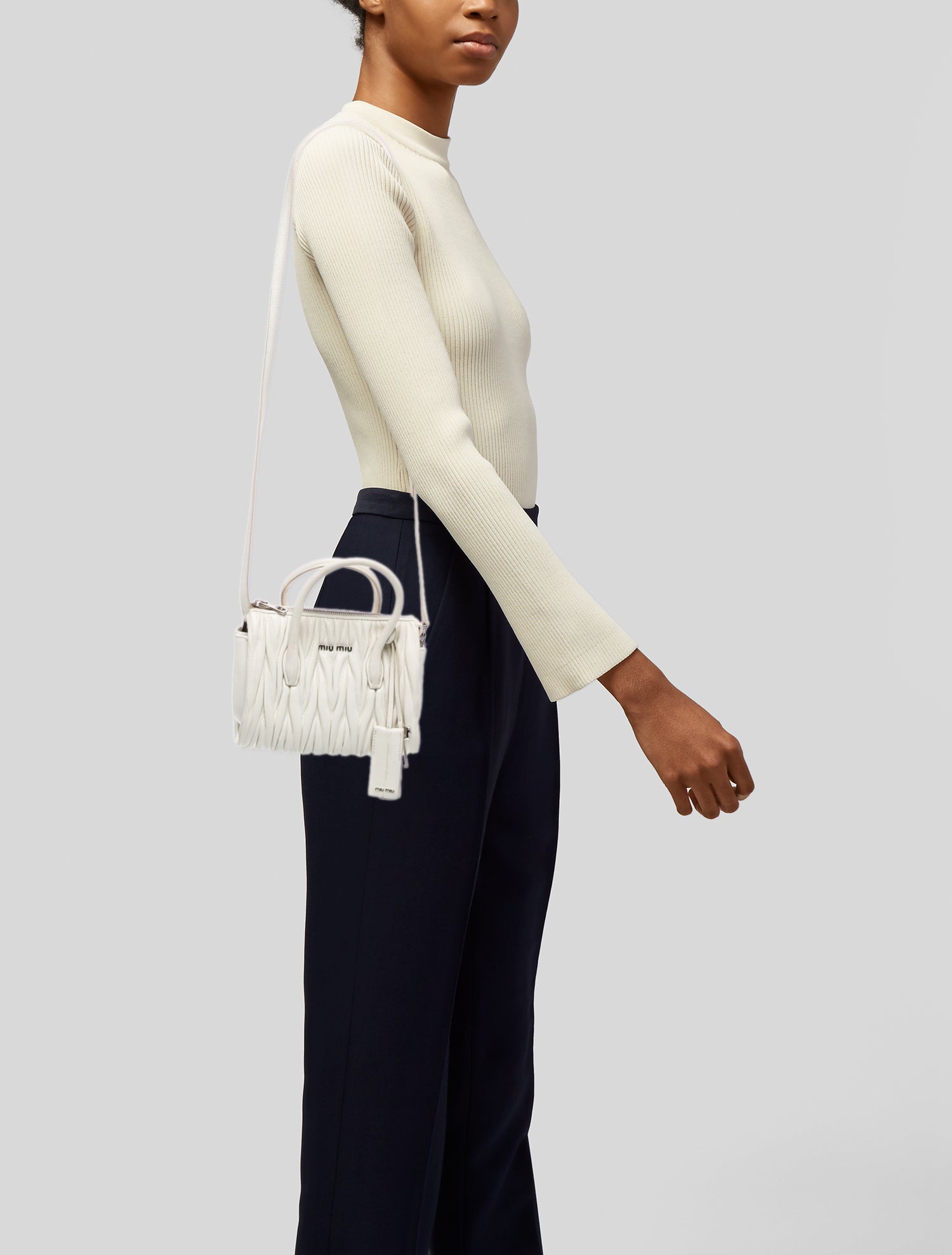 Miu Miu Leather Matelassé Bauletto