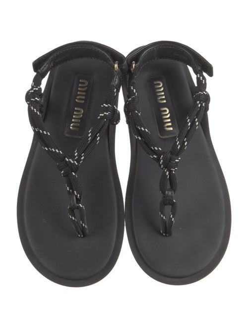 Miu Miu Leather T-Strap Sandals