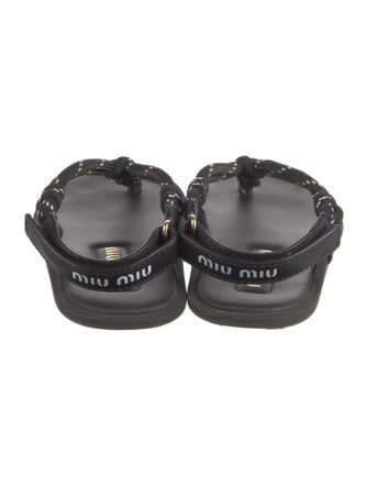 Miu Miu Leather T-Strap Sandals