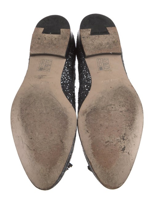 Miu Miu Glitter Tassel Accents Ballet Flats