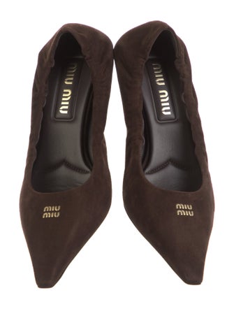 Miu Miu Ruches Suede Pumps