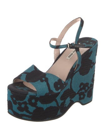 Miu Miu Floral Print Sandals
