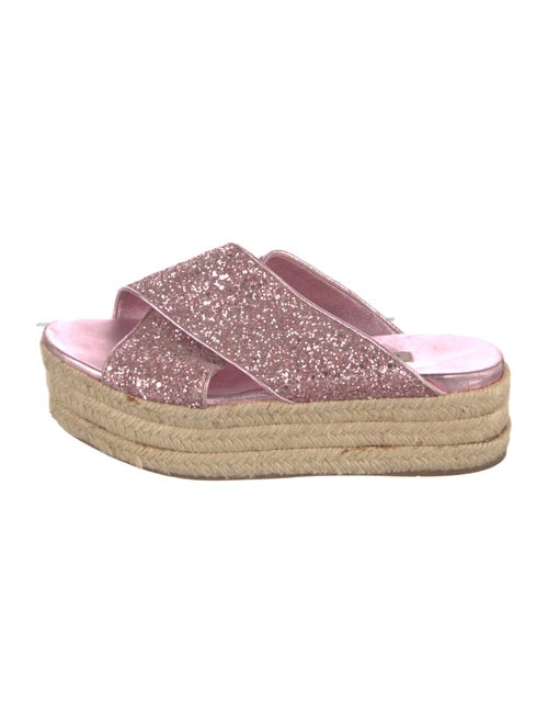 Miu Miu Leather Glitter Accents Espadrilles