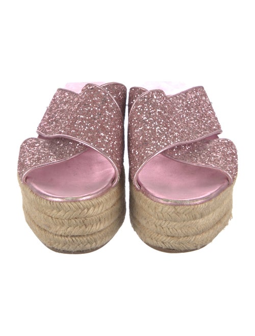 Miu Miu Leather Glitter Accents Espadrilles