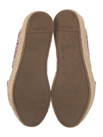 Miu Miu Leather Glitter Accents Espadrilles