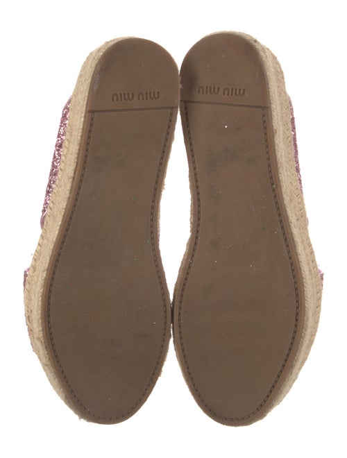 Miu Miu Leather Glitter Accents Espadrilles
