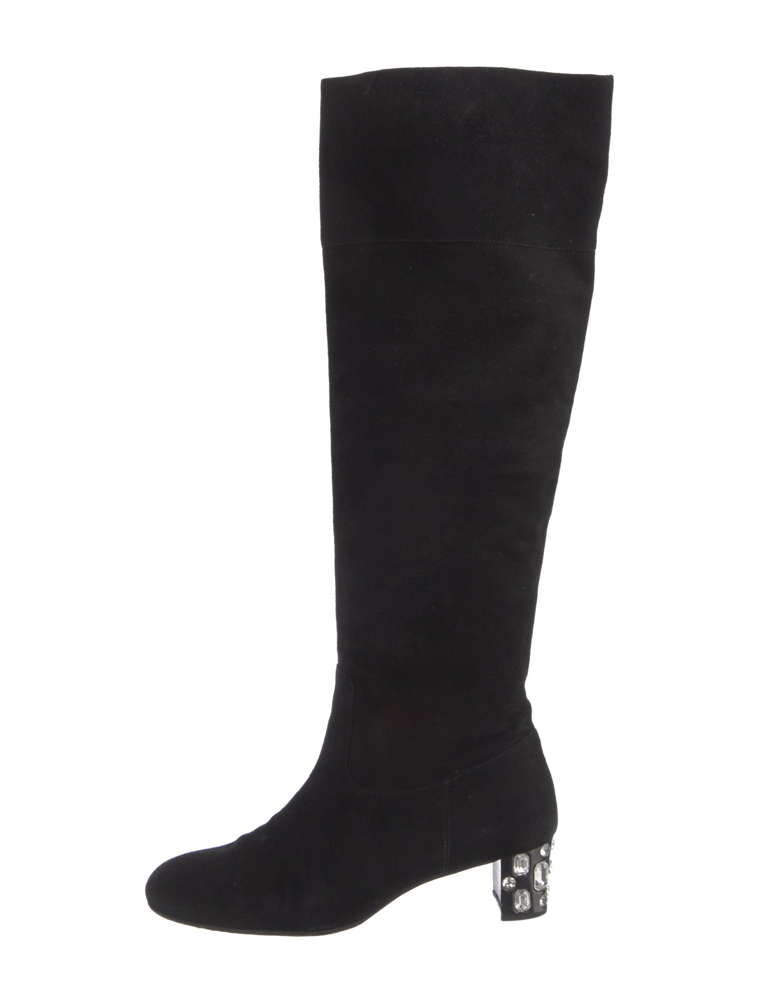 Miu Miu Suede Crystal Embellishments Boots