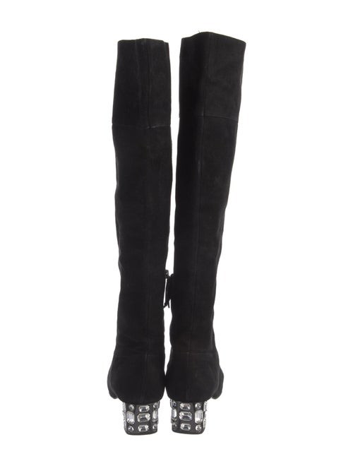 Miu Miu Suede Crystal Embellishments Boots