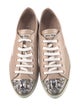 Miu Miu Patent Leather Crystal Embellishments Sneakers