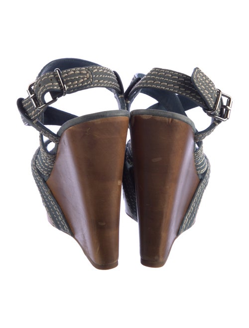 Miu Miu Leather Whipstitch Trim Slingback Sandals