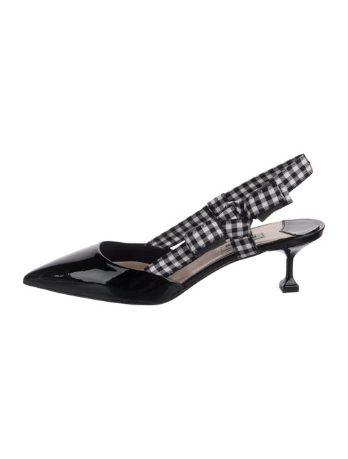Miu Miu Patent Leather Printed Slingback Pumps