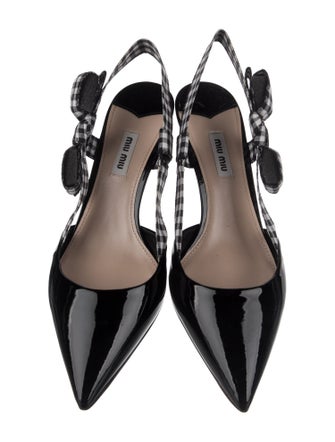 Miu Miu Patent Leather Printed Slingback Pumps