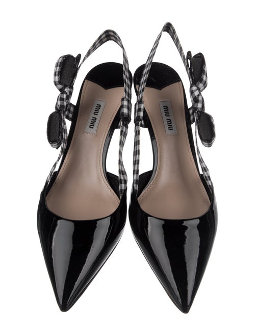 Miu Miu Patent Leather Printed Slingback Pumps