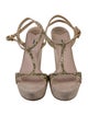 Miu Miu Suede Glitter Accents T-Strap Sandals