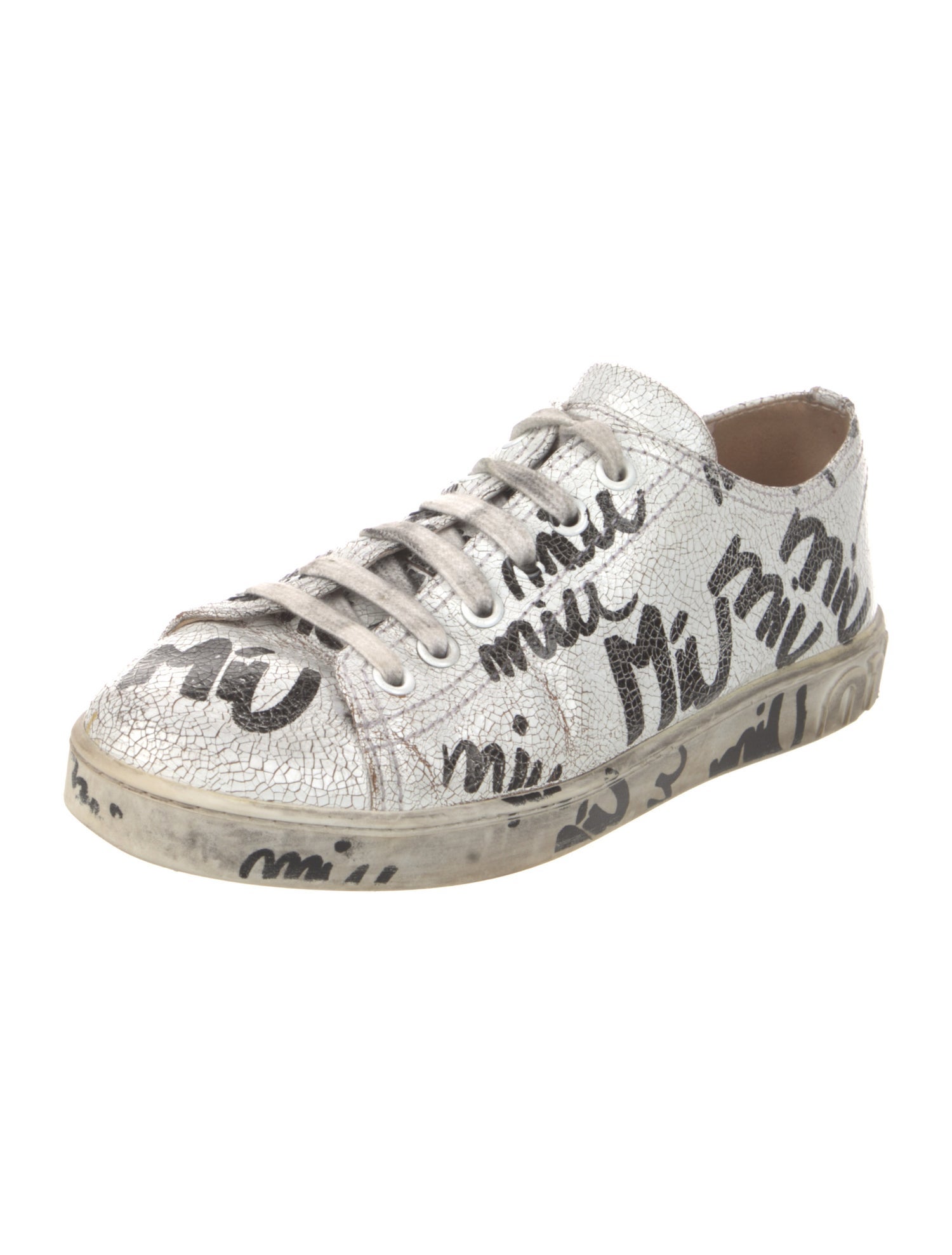 Miu Miu Leather Printed Sneakers