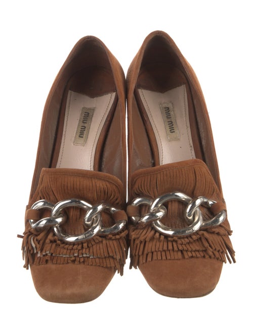 Miu Miu Suede Chain-Link Accents Pumps