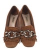 Miu Miu Suede Chain-Link Accents Pumps