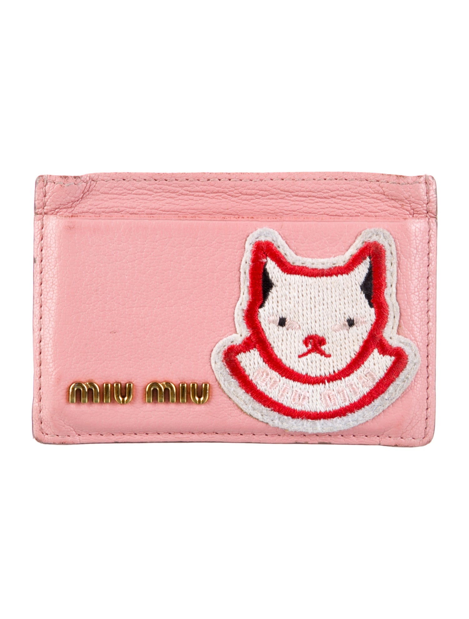 Miu Miu Leather Printed Card Holder