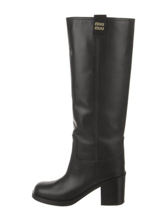 Miu Miu Leather Riding Boots