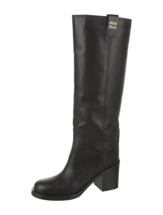 Miu Miu Leather Riding Boots
