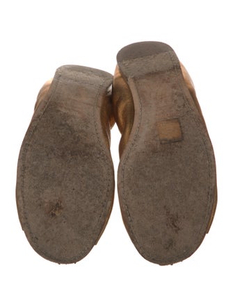 Miu Miu Leather Crystal Embellishments Ballet Flats