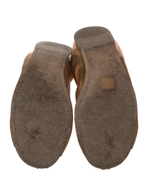 Miu Miu Leather Crystal Embellishments Ballet Flats