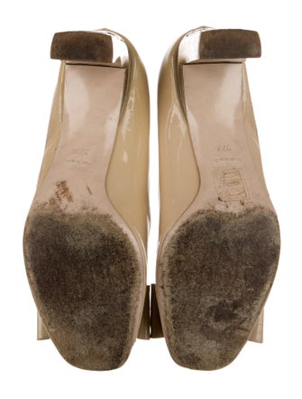 Miu Miu Patent Leather Bow Accents Pumps