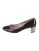 Miu Miu Patent Leather Crystal Embellishments Pumps