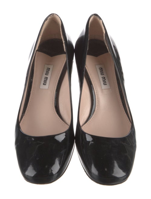 Miu Miu Patent Leather Crystal Embellishments Pumps