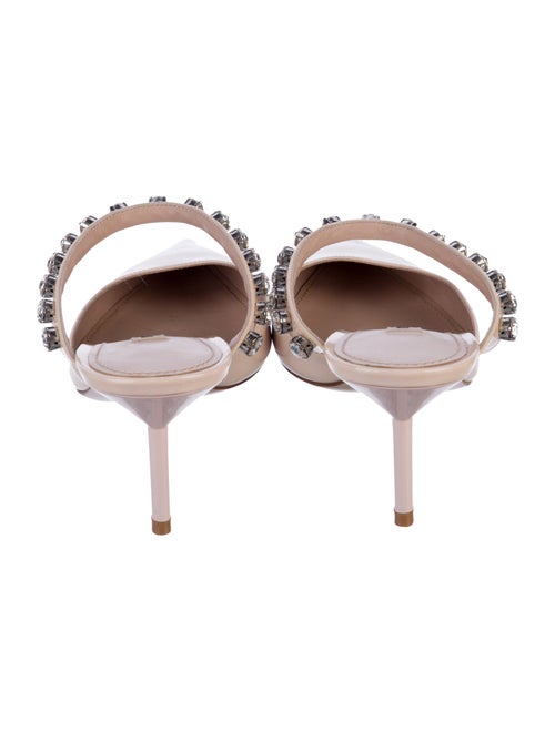 Miu Miu Patent Leather Crystal Embellishments Mules