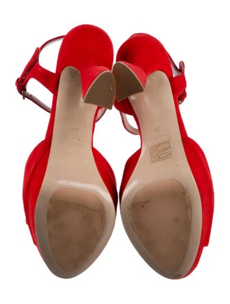 Miu Miu Suede Bow Accents Slingback Pumps