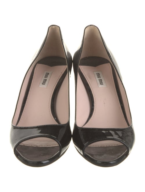 Miu Miu Patent Leather Crystal Embellishments Pumps